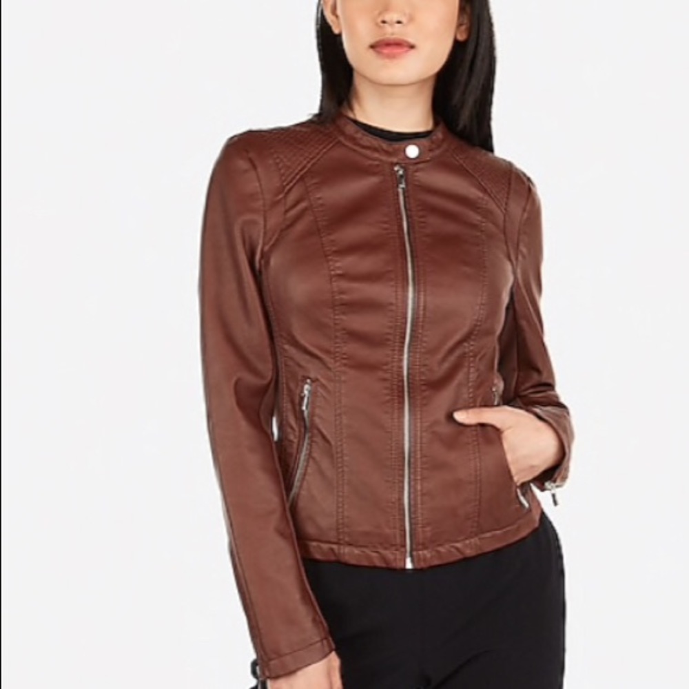 Vegan Leather Double Peplum Jacket